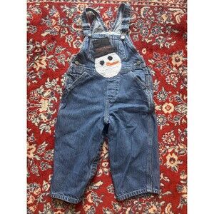 Oshkosh B'Gosh Snowman 24 Months Overalls Christmas Holiday Y2K